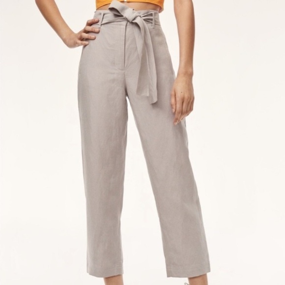 Aritzia Wilfred Jallade Linen Tie Front Pant